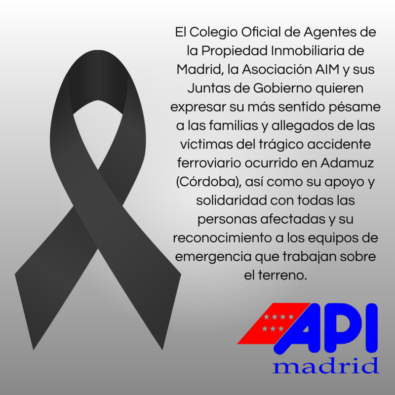 Comunicado de condolencias por el accidente ferroviario de Adamuz (Córdoba) Comunicado de condolencias por el accidente ferroviario de Adamuz (Córdoba)